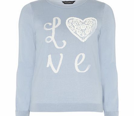 Dorothy Perkins Womens Blue Love Jumper- Blue DP55304950