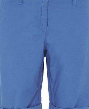 Dorothy Perkins Womens Blue Poplin Knee Shorts- Blue DP74422999