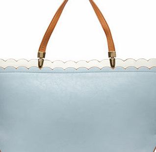 Dorothy Perkins Womens Blue scallop landscape tote bag- Blue