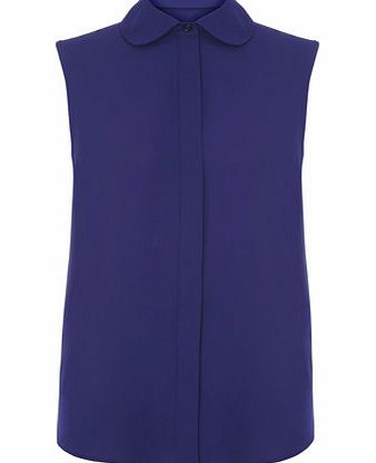 Dorothy Perkins Womens Blue Sleeveless Shirt- Blue DP05516210