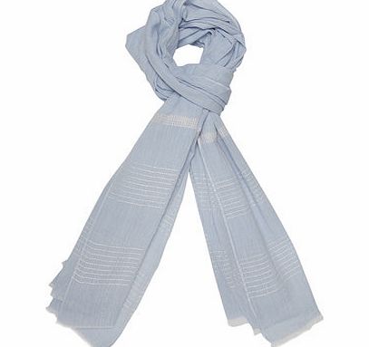 Dorothy Perkins Womens Blue Sparkle Yarn Stripe Scarf- Blue