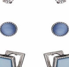 Dorothy Perkins Womens Blue Stone Earring Stud Pack- Blue