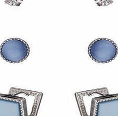 Dorothy Perkins Womens Blue Stone Earring Stud Pack- Blue