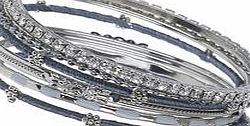 Dorothy Perkins Womens Blue Textured Bangle Pack- Blue DP49815803