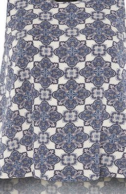 Dorothy Perkins Womens Blue Tile Print Cami Top- Blue DP05522102