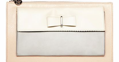 Dorothy Perkins Womens Blush Bow Front Clutch Bag- Pink DP18385255