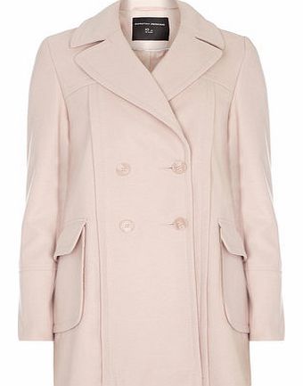 Womens Blush Double Breasted Coat- Blush