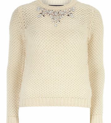 Dorothy Perkins Womens Blush Necklace Jumper- Pink DP55156155