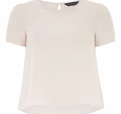 Dorothy Perkins Womens Blush Short Sleeve Dip Back Top- Blush