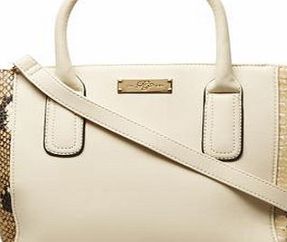 Dorothy Perkins Womens Bone and snake mini curve tote bag- White