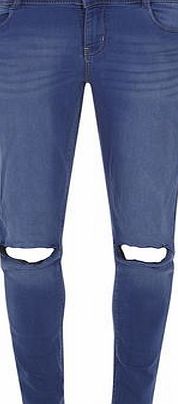 Dorothy Perkins Womens Bright Blue Rip Bailey Skinny Jeans-