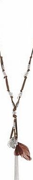 Dorothy Perkins Womens Brown Feather Necklace- Brown DP49815908