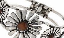 Dorothy Perkins Womens Brown Flower Clamp Bracelet- Brown