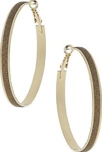 Dorothy Perkins, 1134[^]262015000709259 Womens Brown Glitter Hoops- Brown DP49816192
