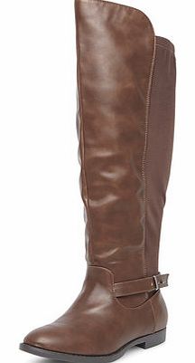 Dorothy Perkins Womens Brown wide fit knee boots- Brown DP19901553