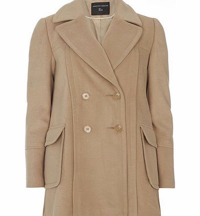 Dorothy Perkins Womens Camel Double Breasted Coat- Camel