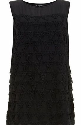 Dorothy Perkins Womens Chase 7 Black Crochet Detailed Dress-