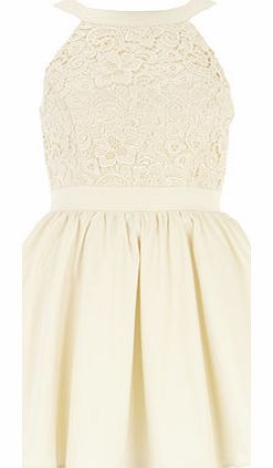 Dorothy Perkins Womens Chi Chi Lace halterneck dress- Cream