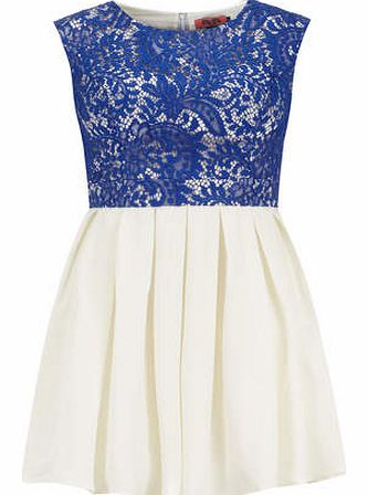 Dorothy Perkins Womens Chi Chi Lace top skater dress- Blue