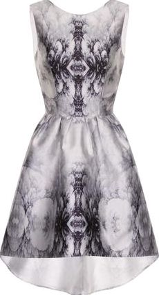 Dorothy Perkins, 1134[^]262015000708787 Womens Chi Chi Printed dip hem dress- Silver