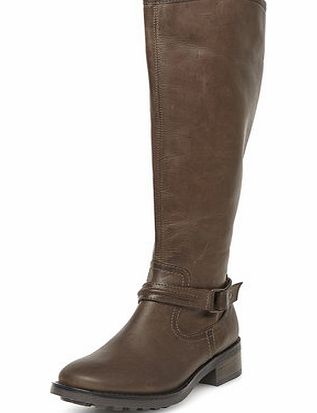 Dorothy Perkins Womens Chocolate leather gaucho boots- Chocolate