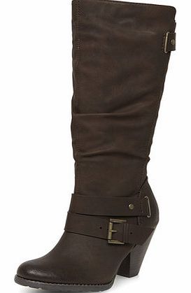 Womens Chocolate mid-calf boots- Chocolate