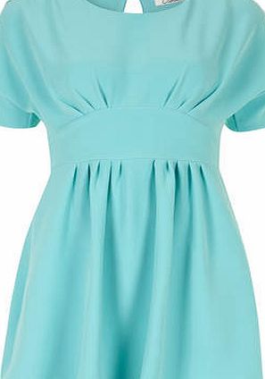 Dorothy Perkins Womens Closet Aqua Pleated Gathered Tunic- Blue