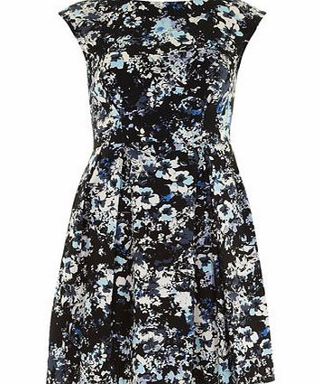 Dorothy Perkins Womens Closet Blue Floral Skater Dress- Blue
