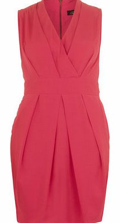Dorothy Perkins Womens Closet Fuchsia Cross Over Tie Dress- Pink