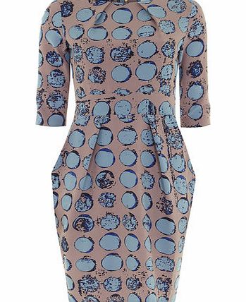 Dorothy Perkins Womens Closet Mink Circle 3/4 Sleeve Dress-