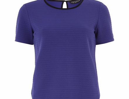 Dorothy Perkins Womens Cobalt Blue Self Stripe Tee- Cobalt