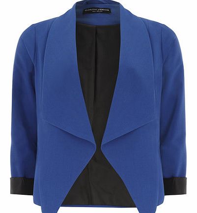 Womens Cobalt Blue Textured Waterfall Jacket-