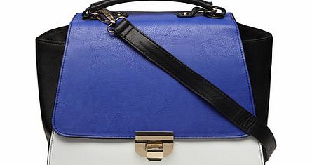 Dorothy Perkins Womens Cobalt blue wing lock satchel bag- Cobalt