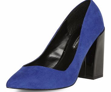 Dorothy Perkins Womens Cobalt high block heel court shoes-