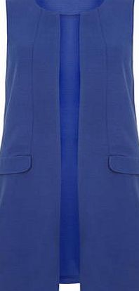 Dorothy Perkins Womens Cobalt Sleeveless Jersey Jacket- Cobalt