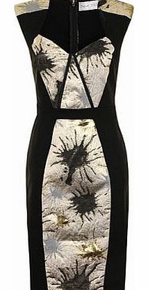 Dorothy Perkins Womens Contrast printed panel dress- Black