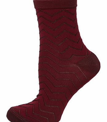 Dorothy Perkins Womens Coral Chevron Socks- Coral DP16208916