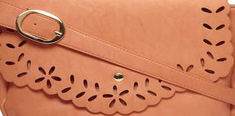 Dorothy Perkins Womens Coral lazer cut shoulder bag- Coral