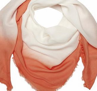 Dorothy Perkins Womens Coral Ombre Edge Square Scarf- Coral
