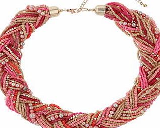 Dorothy Perkins Womens Coral Plait Necklace- Coral DP49815834