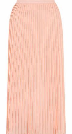 Dorothy Perkins Womens Coral Pleat Georgette Maxi Skirt- Coral