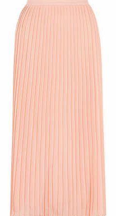Dorothy Perkins Womens Coral Pleat Georgette Maxi Skirt- Coral