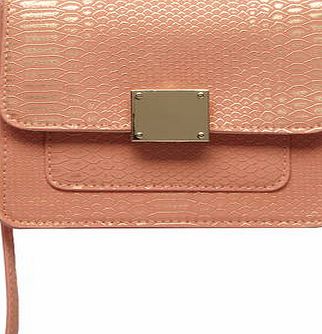 Dorothy Perkins Womens Coral snake boxy wristlet- Coral DP18412416