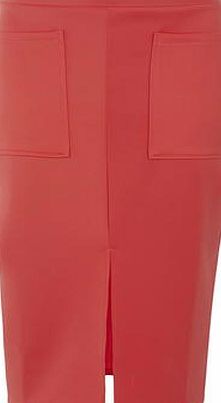 Dorothy Perkins Womens Coral Split Front Tube skirt- Coral