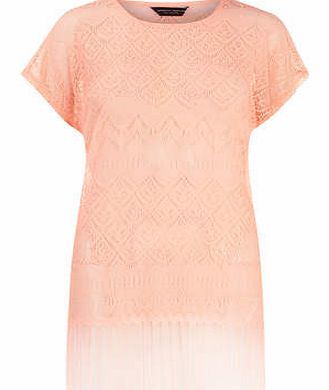 Dorothy Perkins Womens Coral Tassel Tee- Coral DP05437460