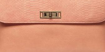 Dorothy Perkins Womens Coral tulip clutch bag- Coral DP18403416