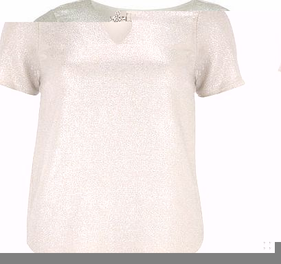 Dorothy Perkins Womens Cream and silver top- Silver DP12312000