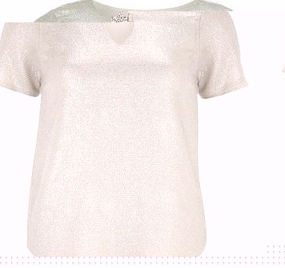 Dorothy Perkins Womens Cream and silver top- Silver DP12312000