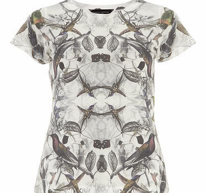 Dorothy Perkins Womens Cream Bird Print Ivory Tee- White