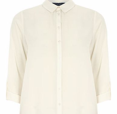 Dorothy Perkins Womens Cream button up rollsleeve shirt- Cream